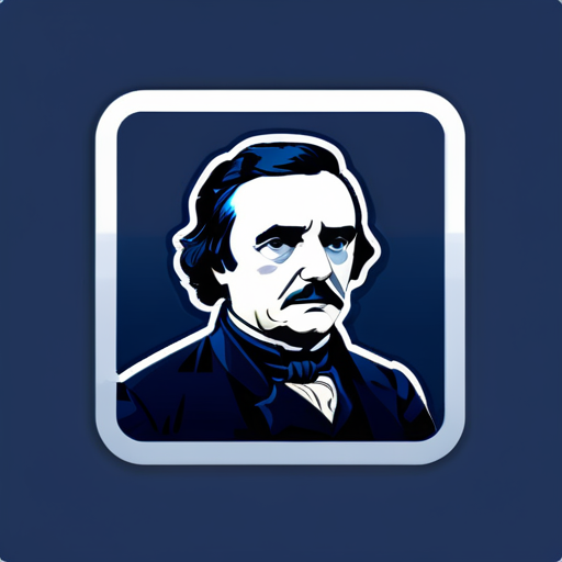 POE white on navy blue sticker