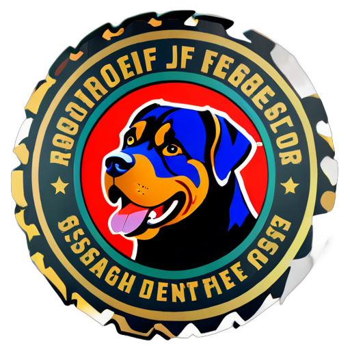 In einem Kreis soll mittig ein Rottweiler Kopf. Um den Kreis herum der Text "Verein deutscher Kampfhunde seit 1957"