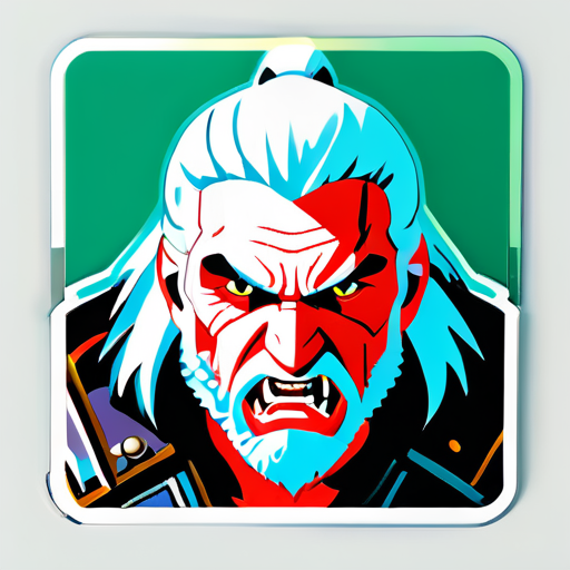 witcher 3 geralt en colère sticker