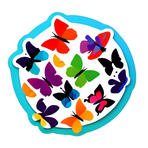 Colored butterfly sticker