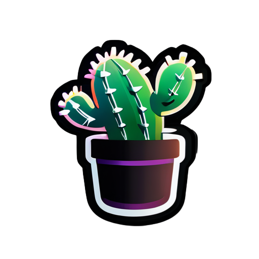 logo de programación oscuro con cactus sticker