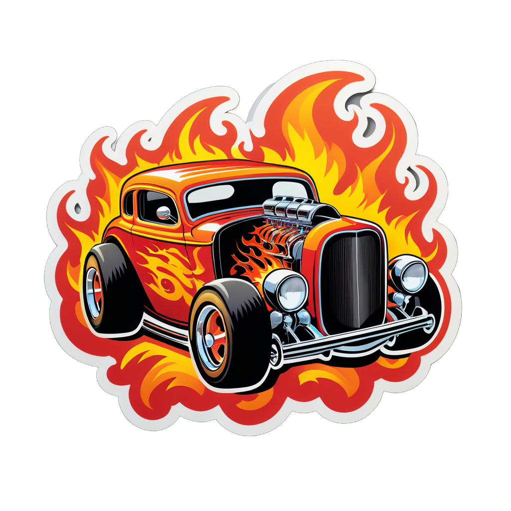 Llamas de Hot Rod sticker