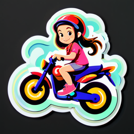 A girl ride monkey sticker