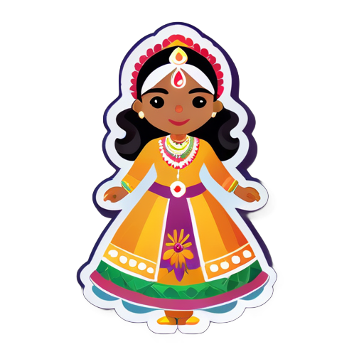 Eine indische Frau in traditioneller Kleidung sticker