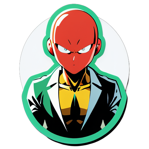 one-punch man con seguridad de red e información sticker