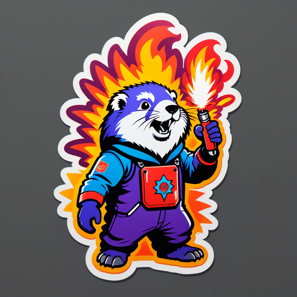 Metal Marmot với Pháo Sáng sticker