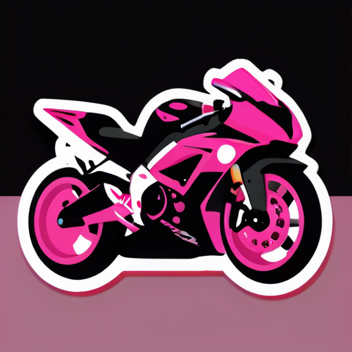 pink and black motorcycle, no background sticker