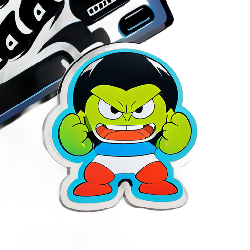 Doraemon contre Hulk sticker