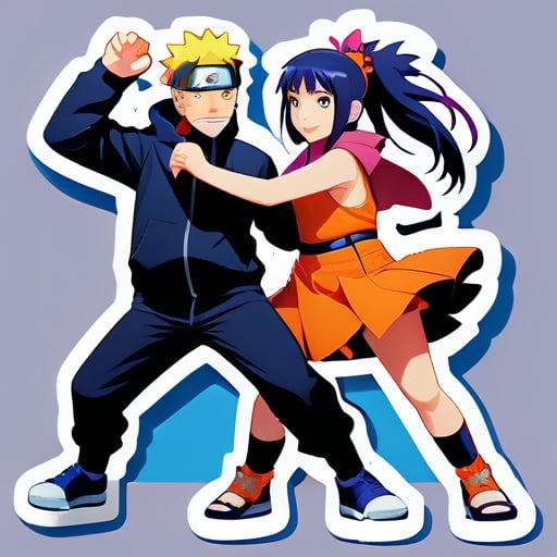 나루토가 히나타와 춤추는 모습 sticker