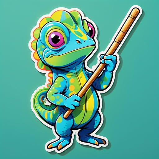 Classical Chameleon with Conductors Baton sticker