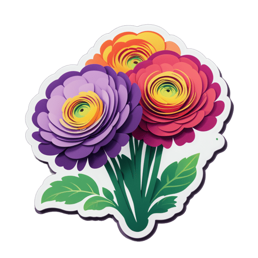 Radiant Ranunculus Rhapsody sticker