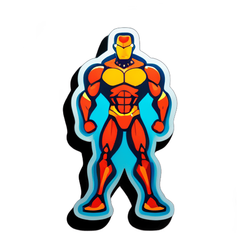 man with iron body sticker