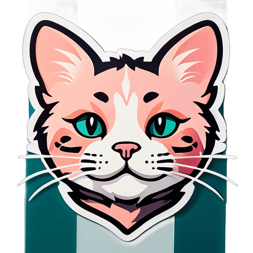 Calm cat with nose piercing sticker