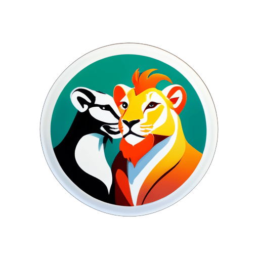 Make a photo that expresses your love for gazelles and lions. sticker
