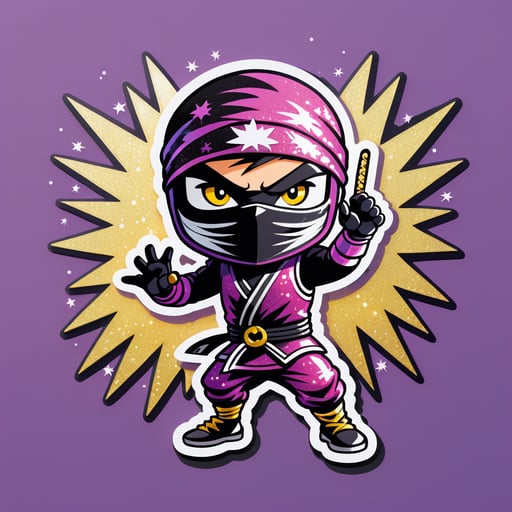Ninja de Purpurina Brillante sticker