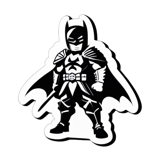 samurái vestido como batman sticker