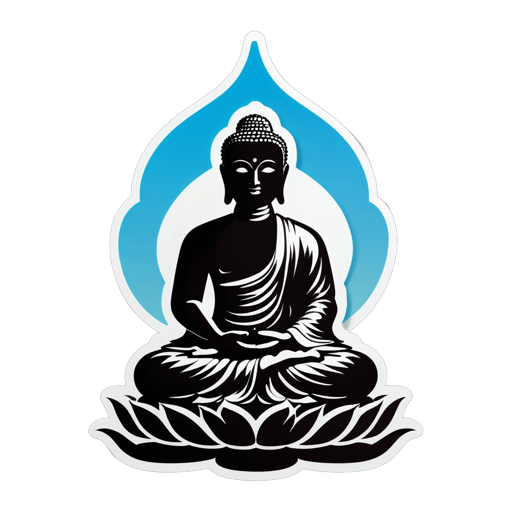 Silhouette sereine de Bouddha sticker