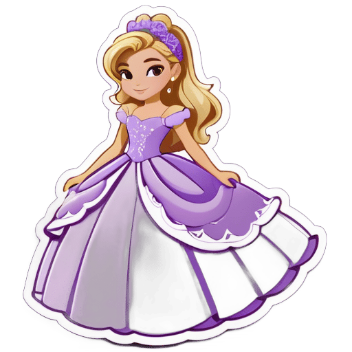 niña rubia con vestido lila de quinceañera  sticker