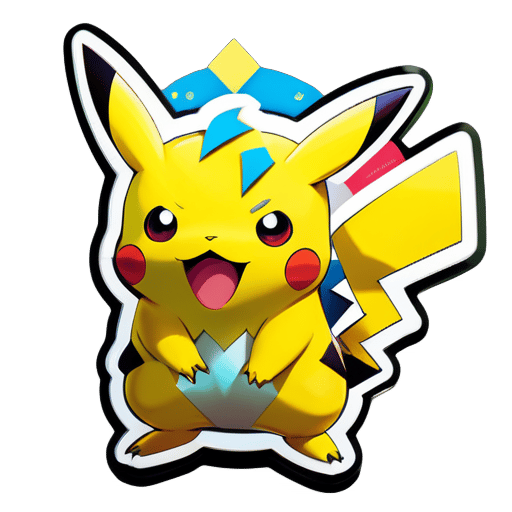 A lively Pikachu sticker