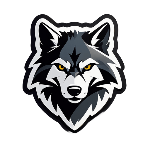 The logo features a minimalist black and white wolf silhouette, exuding strength and agility. The wolf's details are crisp and sharp, with subtle shading to add depth. The text "ShadowWolf Gaming" is sleek and modern, with clean lines that complement the wolf motif. There are no background elements, allowing the focus to remain solely on the wolf. This minimalist design emphasizes the power  sticker