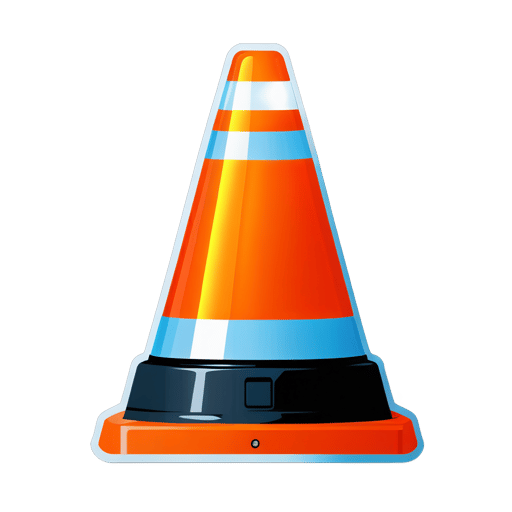 LED Lighted Traffic Cone sticker
