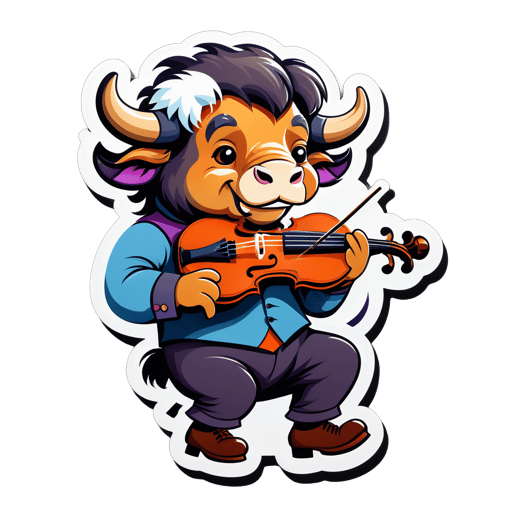 Ballade Büffel mit Violine sticker