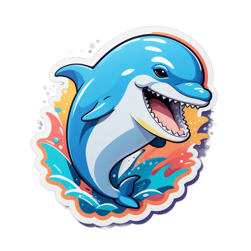Verspieltes Delfin-Meme sticker