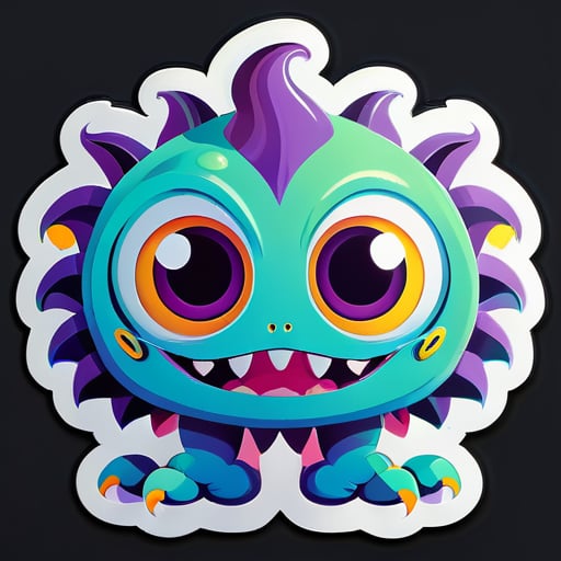 A friendly monster with big eyes sticker