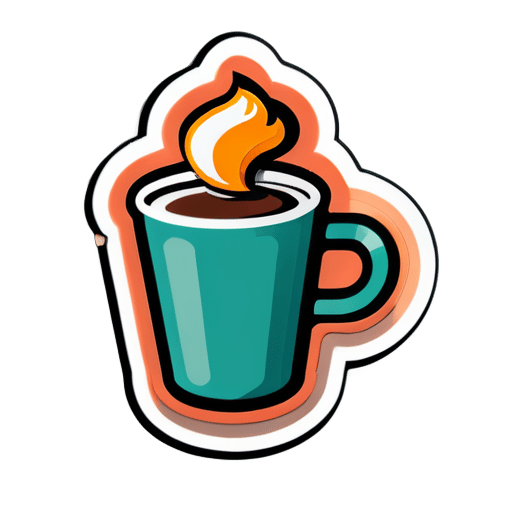 a cup of hot coffee sticker