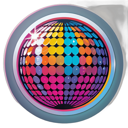 Shiny disco ball sticker