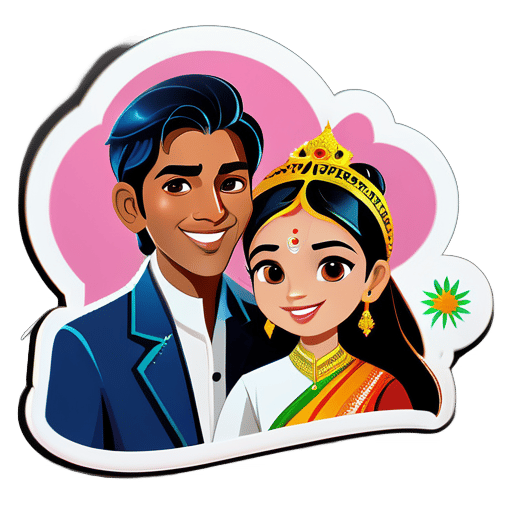 Cô gái Myanmar tên Thinzar đang hẹn hò với chàng trai Ấn Độ tên là hoàng tử sticker