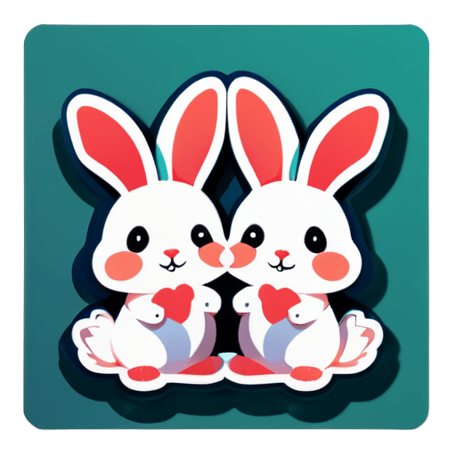 Cute rabbit sticker