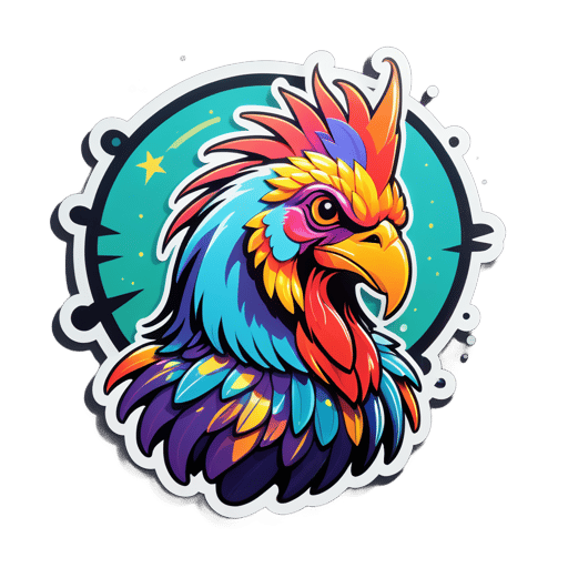Coq brillant sticker