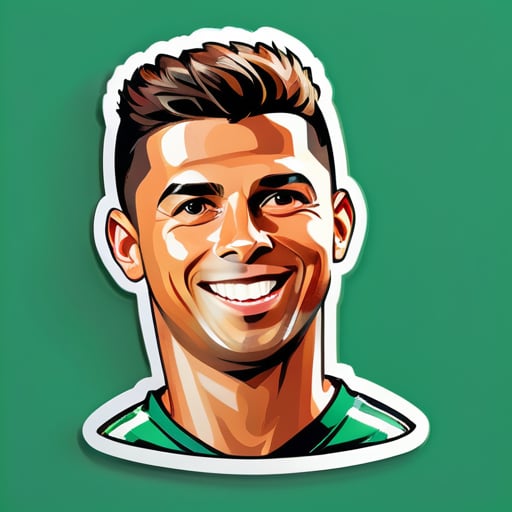 a football with Ronaldo sticker