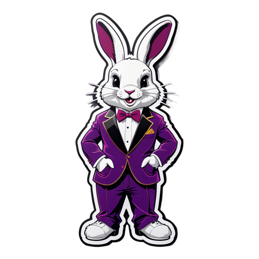 R&B Rabbit with Velvet Suit sticker