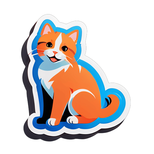 Heal cats and dogs, simple and concise color block icon sticker