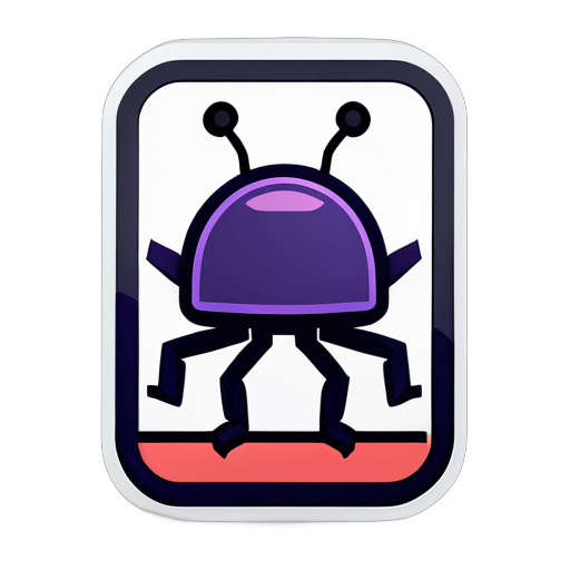 câu lạc bộ debug nơi logo của chúng tôi giống như một con bọ với 6 chân đại diện cho DEBUG liên quan đến lĩnh vực khoa học máy tính sticker