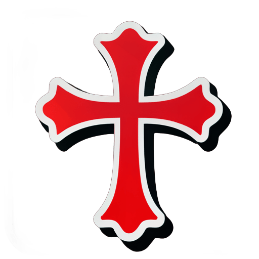 Cleaver cruz en Rojo sticker
