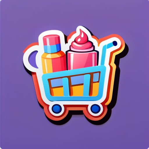 Cosmetic online shop cart sticker