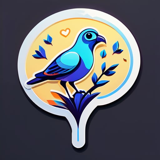 IA generativa con algunos pájaros sticker