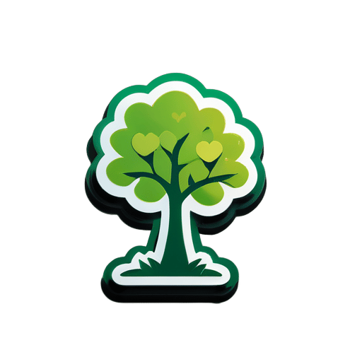 un petit arbre vert adorable sticker