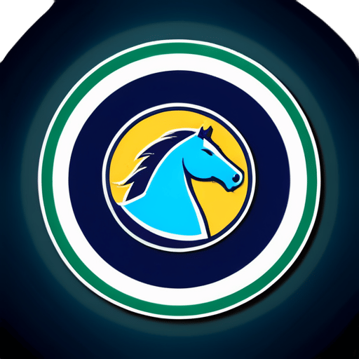 Logotipo del equipo de softbol de niñas de la escuela secundaria Kinard Mustangs sticker