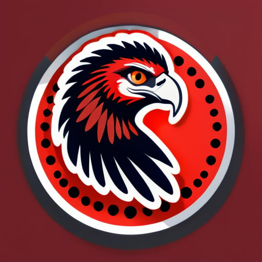crear un logotipo de estudio I.L.O con un águila roja y estampados africanos sticker