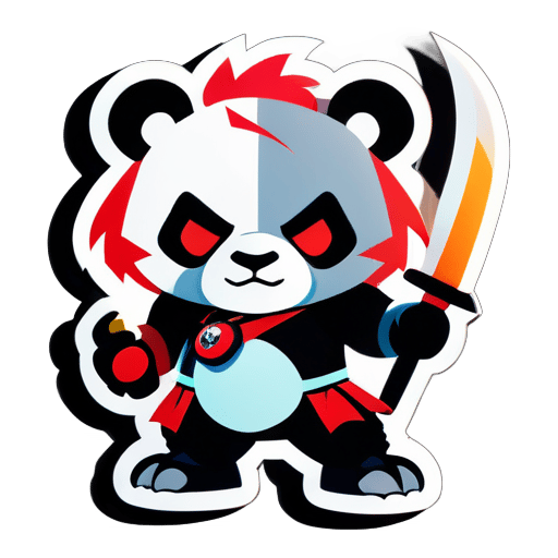 Panda Warrior sticker