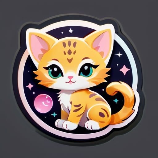 Autocollant d'un mignon chaton représentant le signe du zodiaque 'Cancer' sticker