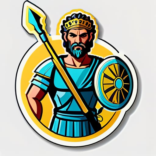 그리스 신화에서 아르고네우스의 지도자이자 테살리아의 이올코스 왕 아이손의 아들인 제이슨. sticker