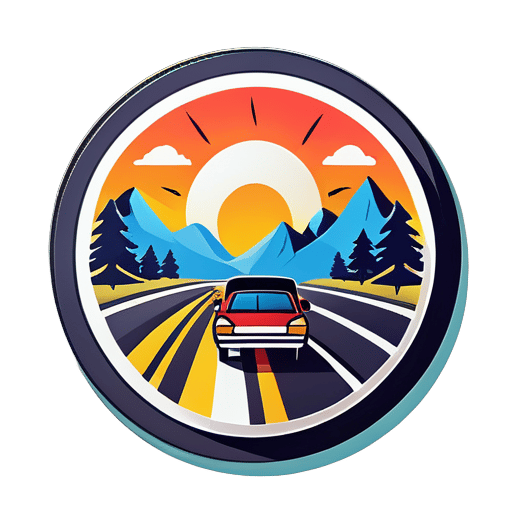 logo para viajes por carretera sticker