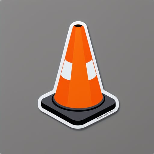 Miniature Traffic Cone sticker