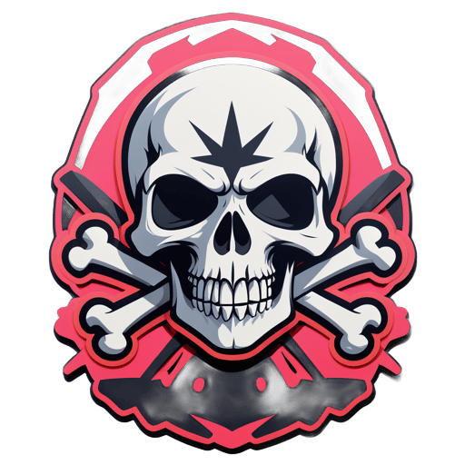 Edgy Skull and Bones sticker