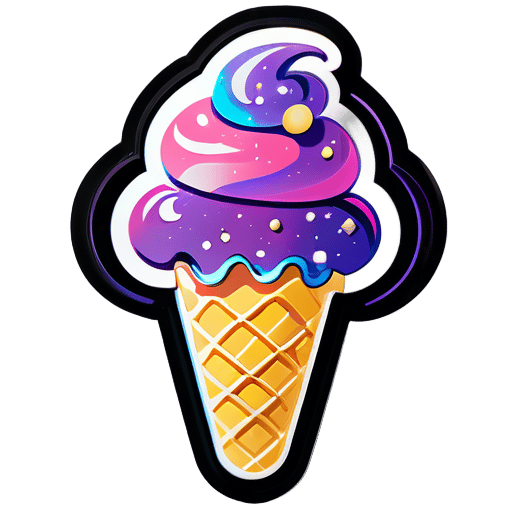 Ice Cream galaxy sticker